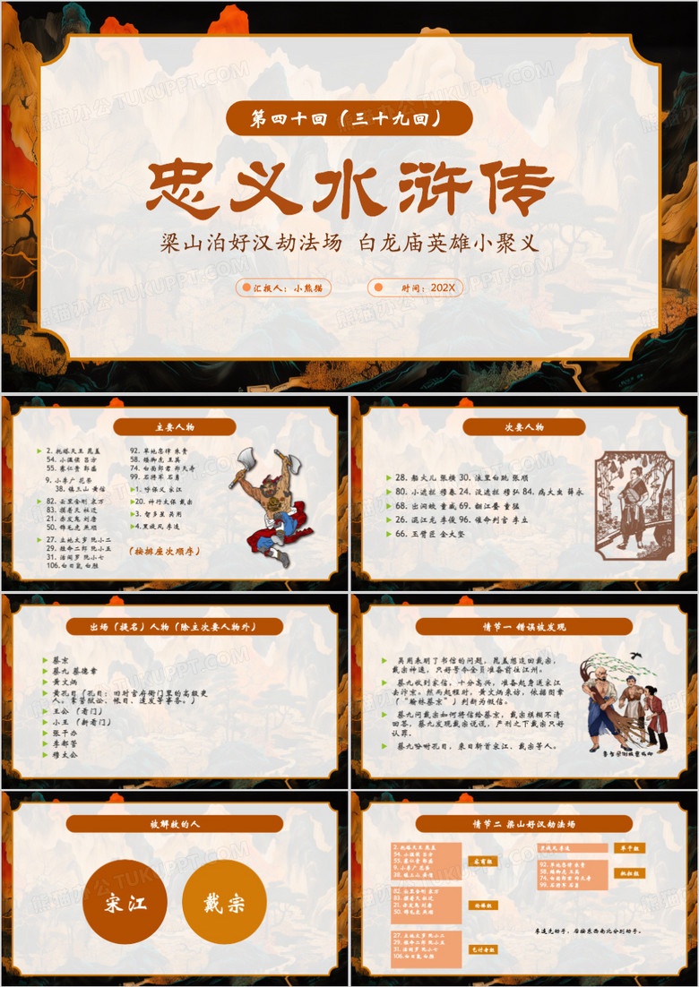 忠义水浒传第四十回ppt模板