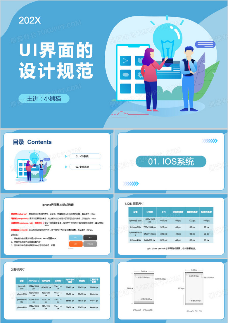 UI界面的设计规范PPT模板