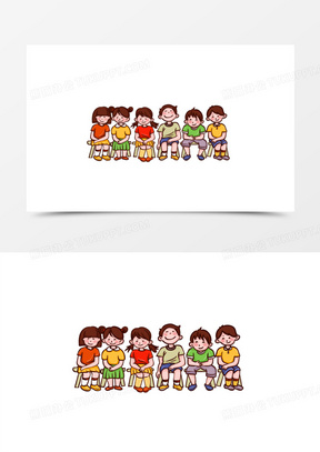 儿童排排坐场景元素