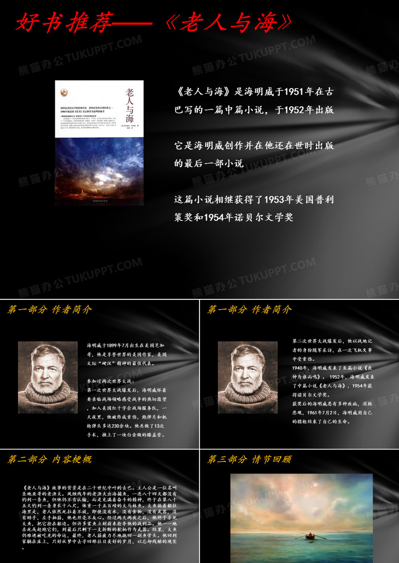 《老人与海》-小学生读书分享PPT