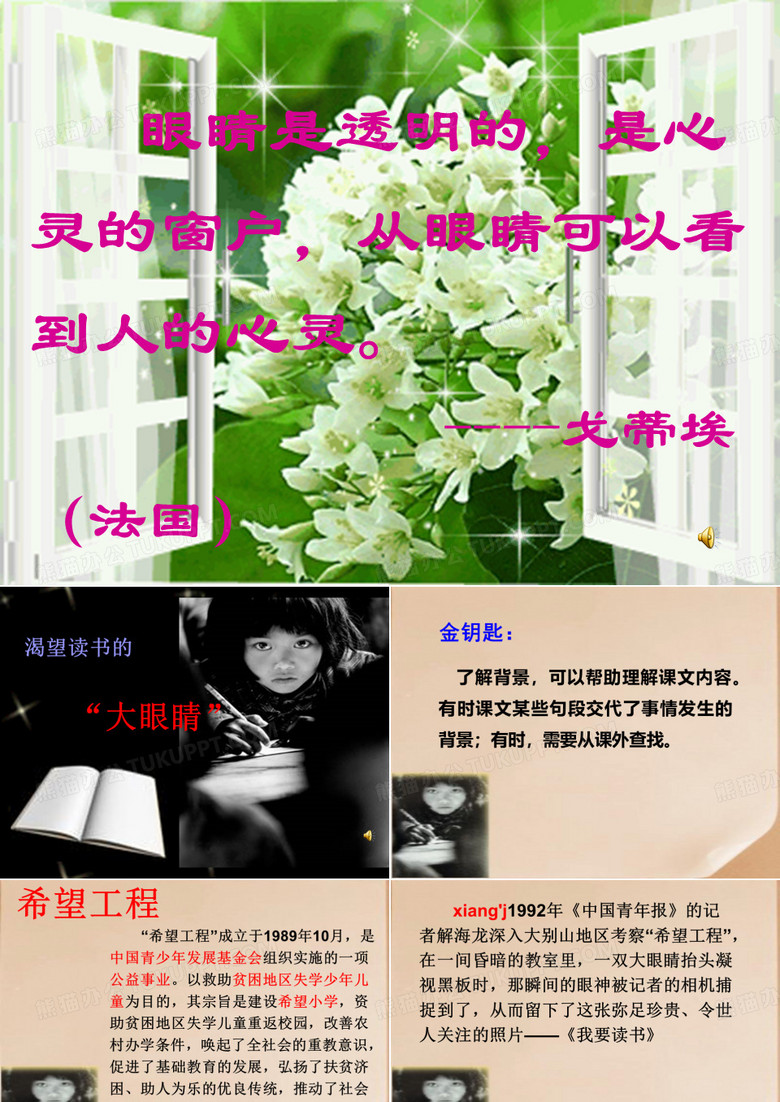 《渴望读书的大眼睛》课件