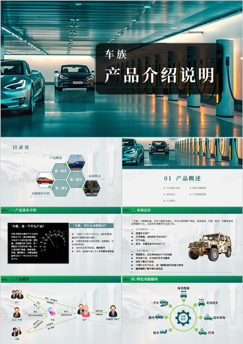 简约车族APP介绍产品介绍PPT模板