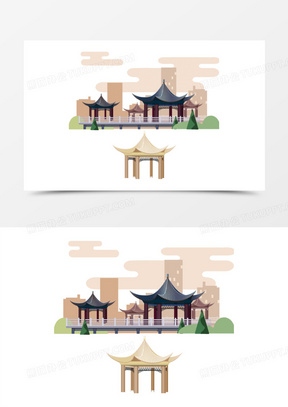 吉林地标长春南湖四亭城市建筑