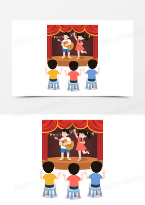 儿童表演活动观众场景元素