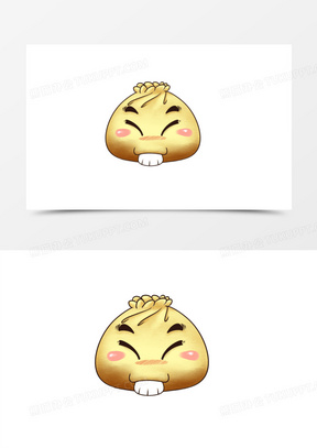 手绘卡通包子露门牙表情包