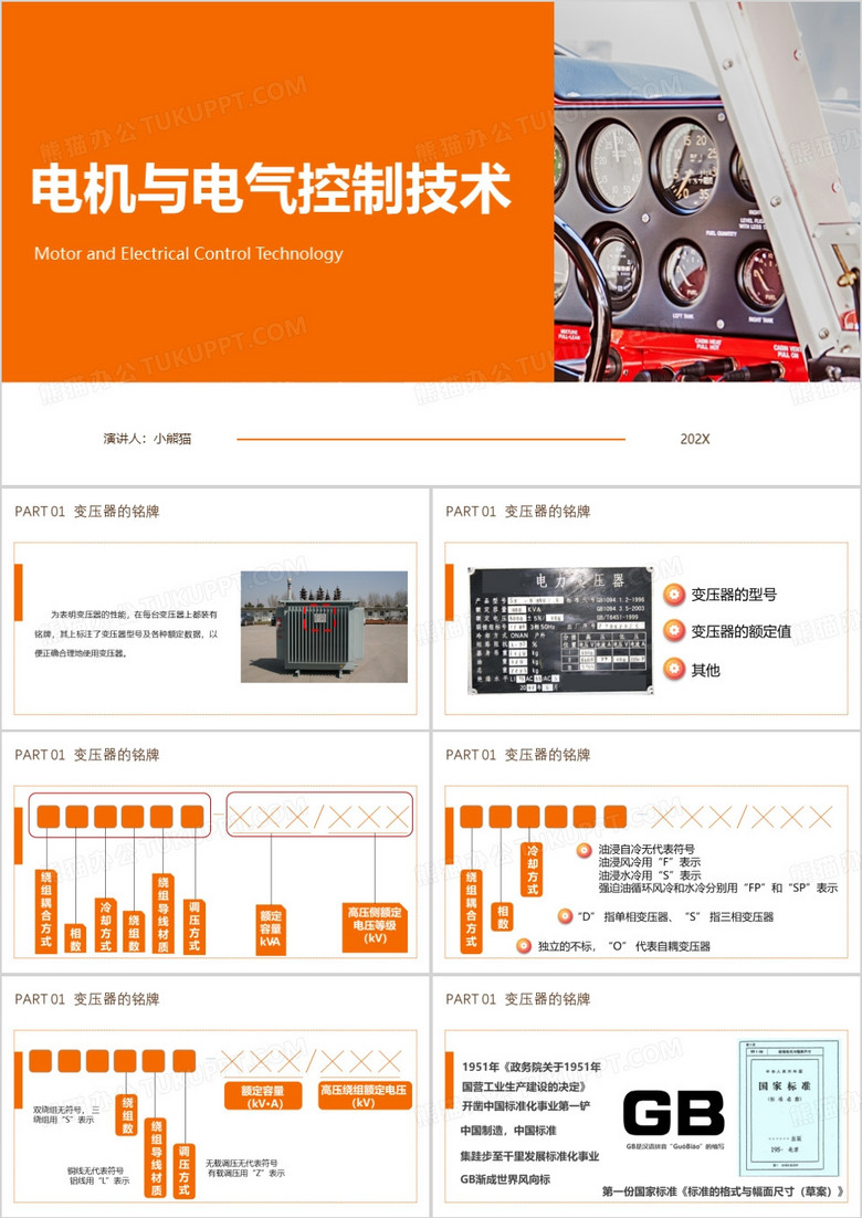 变压器的铭牌和额定值PPT模板