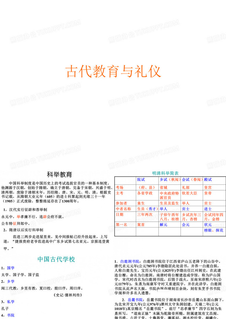 古代教育与礼仪
