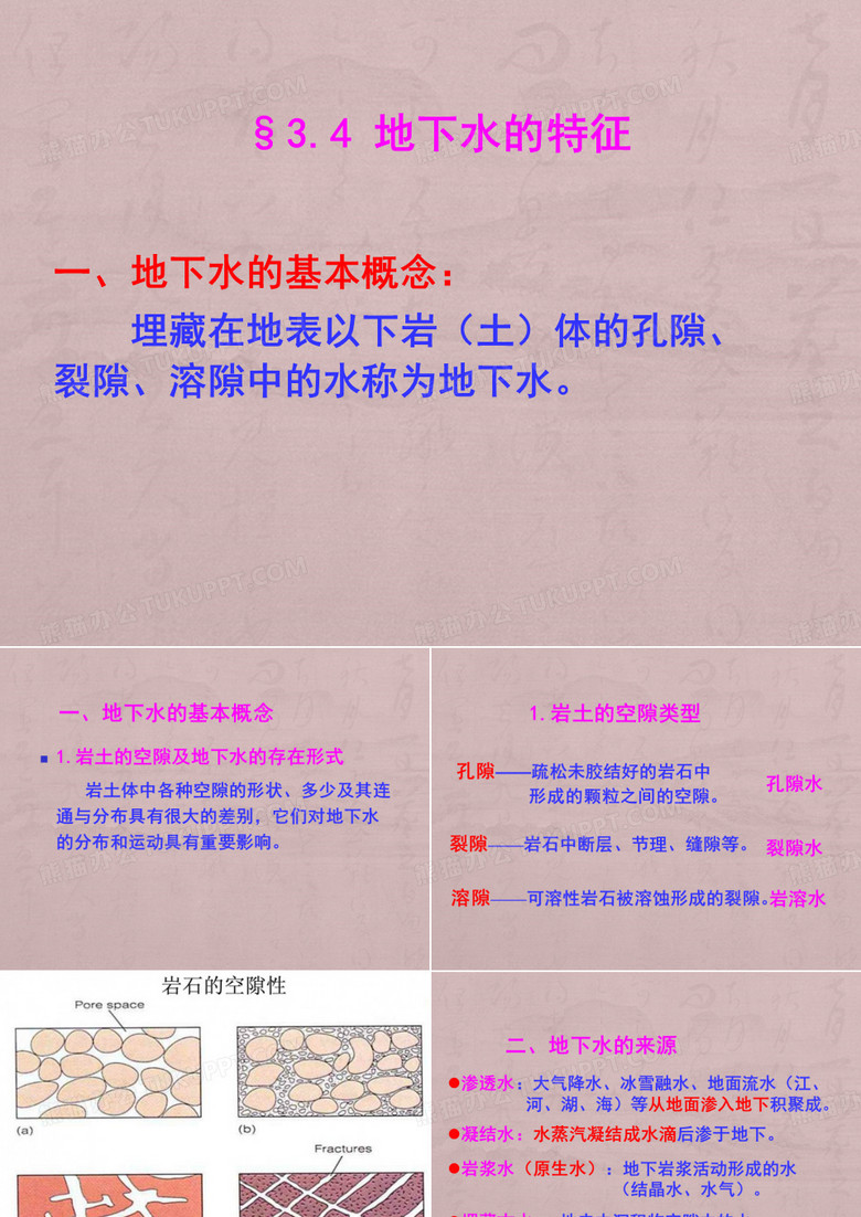 地下水的特征