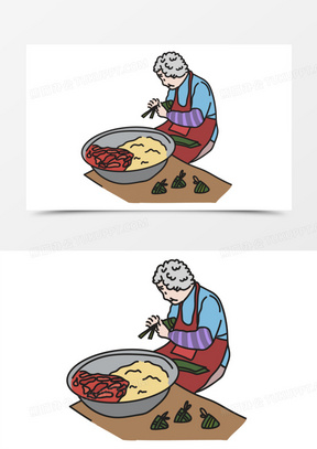 煮粽子卡通图片图片