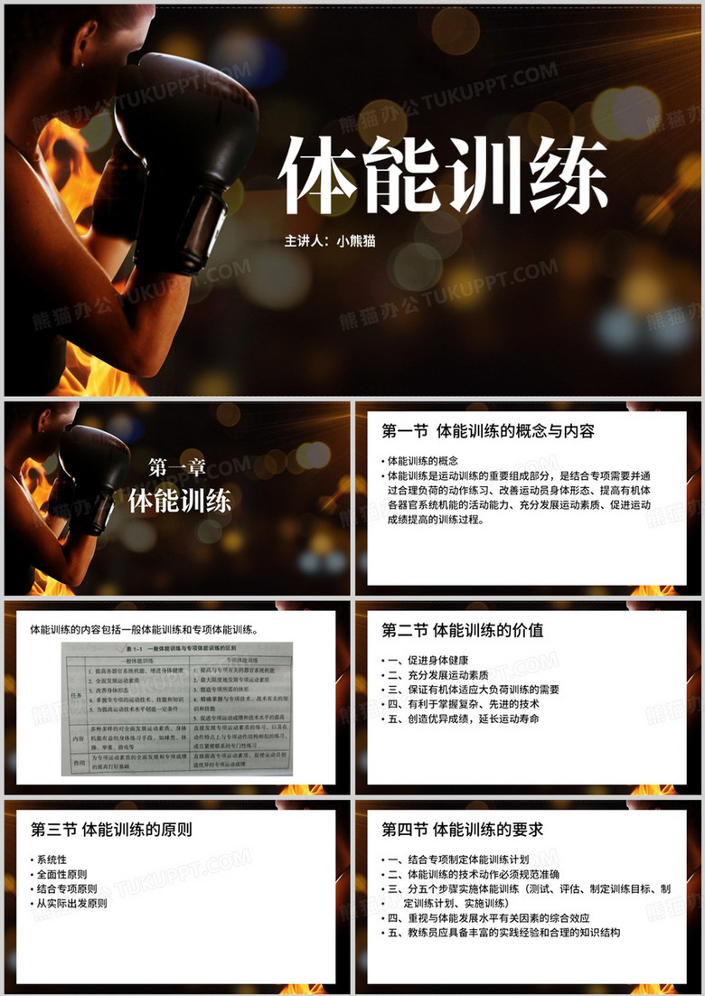 健身行业体能训练PPT模板