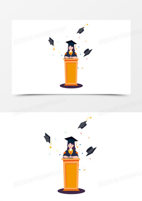 1071男士上台演讲人物插画元素3266彩色人物剪影创意演讲比赛海报背景