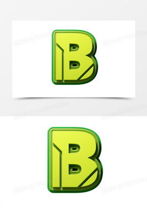 c4d立体英文字母b