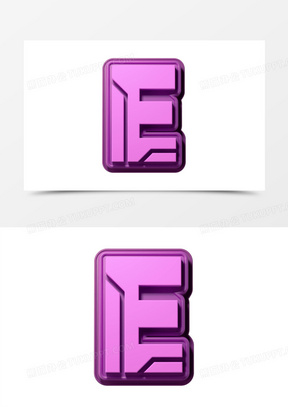 c4d立体英文字母e