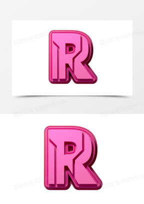c4d立体英文字母r