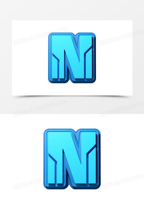 c4d立体英文字母n