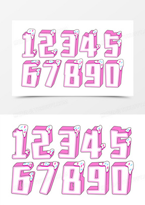 原创立体生日蜡烛粉色数字设计