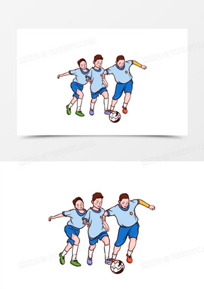 男孩踢足球活动场景元素