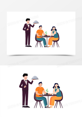 大学生餐厅兼职打工手绘元素