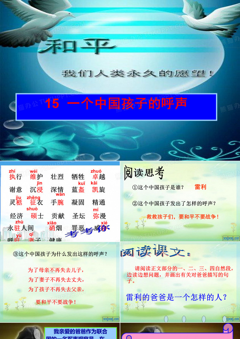 《一个中国孩子的呼声》ppt