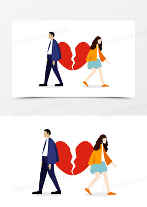 离婚冷静期的插画素材