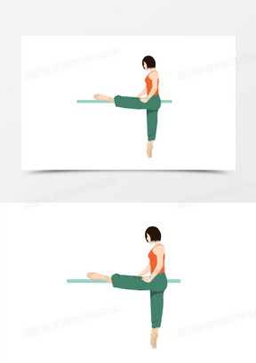 女生瑜伽压腿动作元素