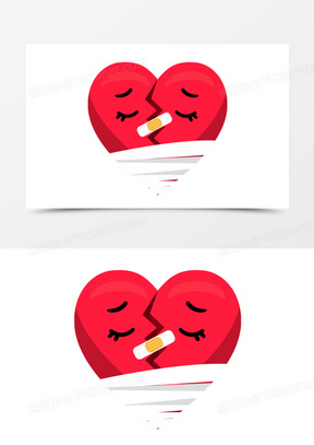 修补破碎的心创意元素