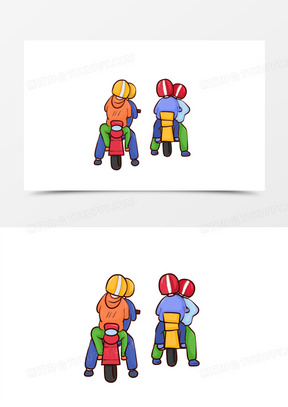 电瓶车载人原地等待元素