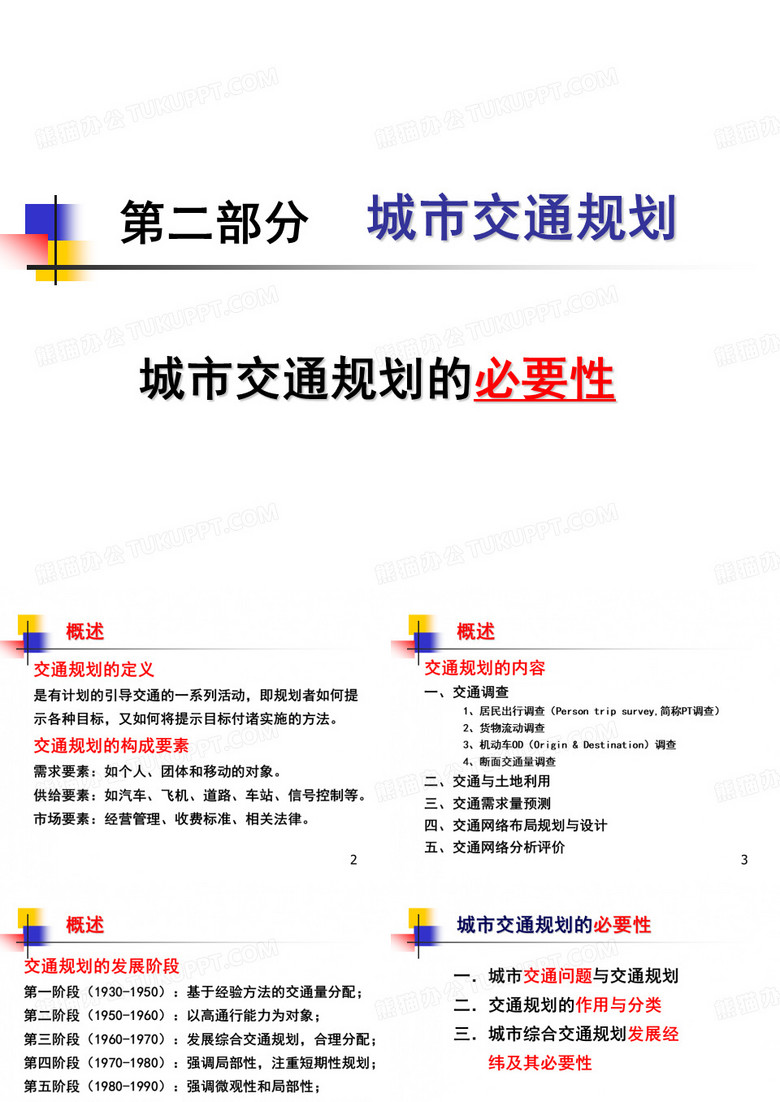 城市道路与交通规划—城市交通规划的必要性