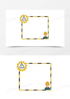 771扁平簡約藍色安全施工工人頭像邊框492手繪卡通簡約工人頭像藍色