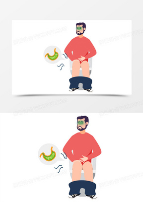 男生拉肚子肠胃不适元素