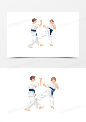 跆拳道社团成员训练元素