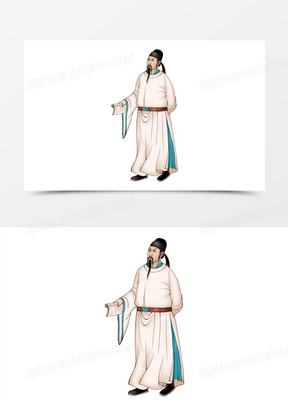 古风人物手拿书本元素1295古代教书先生和学生元素621复古中国风老