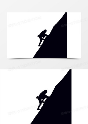 人物攀岩剪影插画