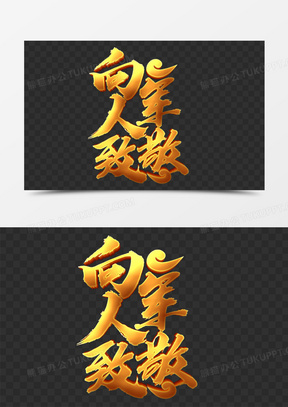 向军人致敬主题字