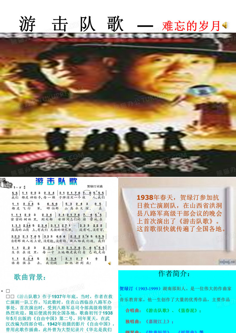 游击队歌课件