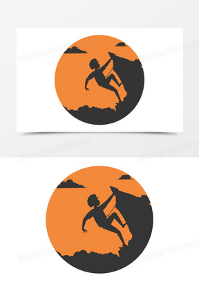 攀岩人物剪影图案