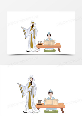 935古代夫子授课场景131手绘古风夫子授课人物场景元素161古代夫子80