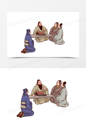 古代夫子授课元素