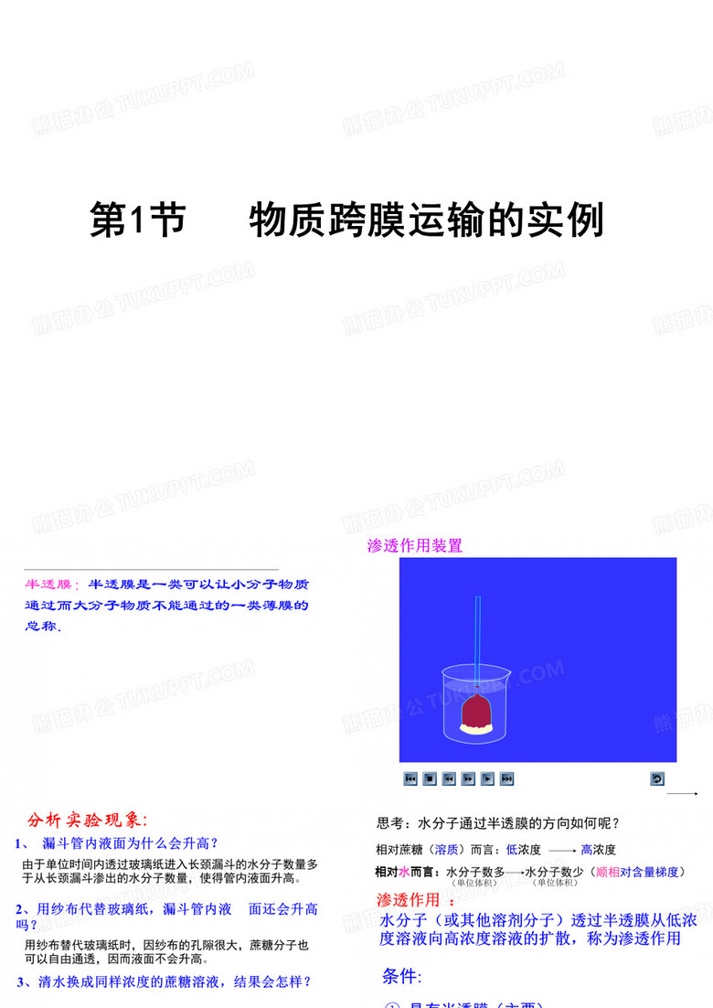 物质跨膜运输的实例