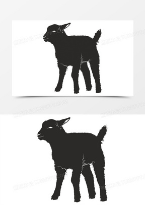 羊剪影图片素材