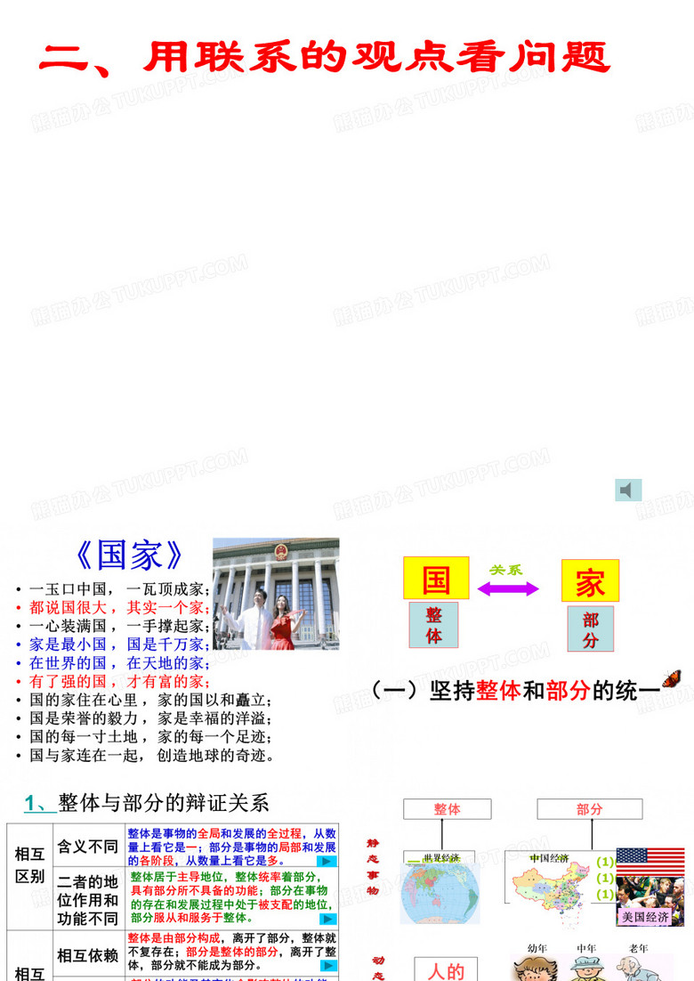 用联系的观点看问题