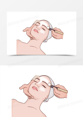 美容养颜护肤涂面膜免抠元素