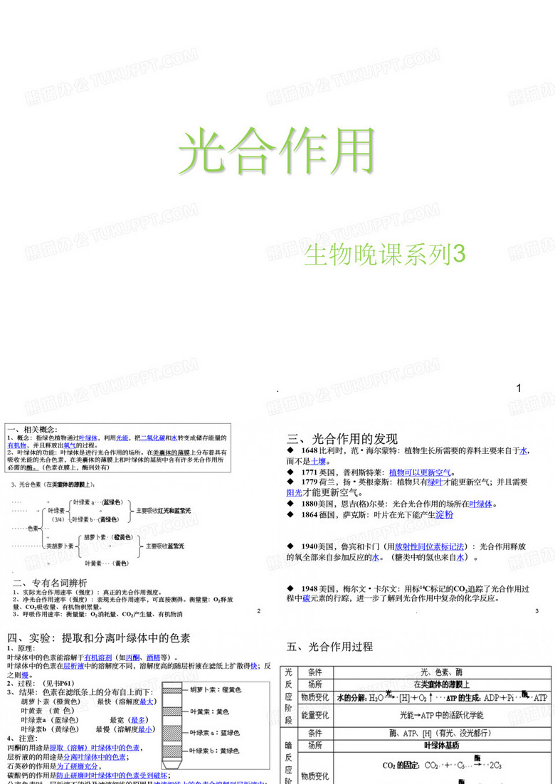 高中生物光合作用ppt课件