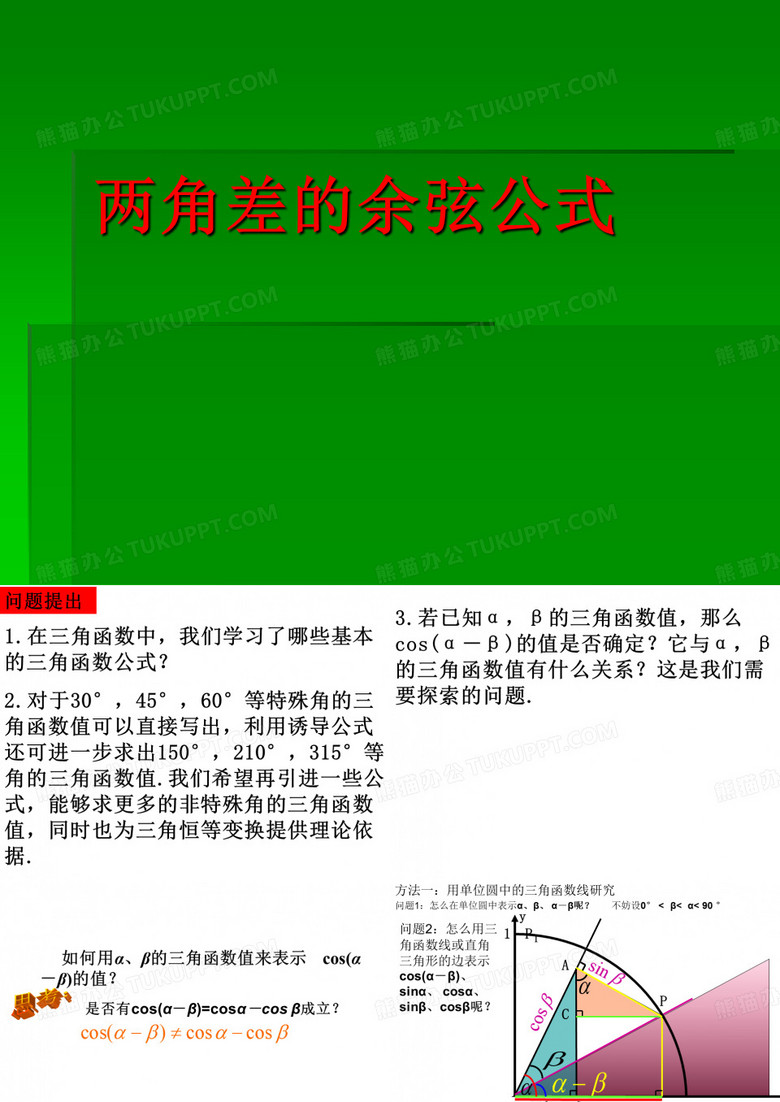 两角差的余弦公式