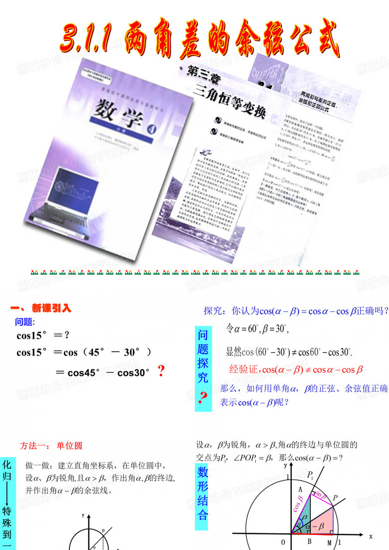 两角差的余弦公式