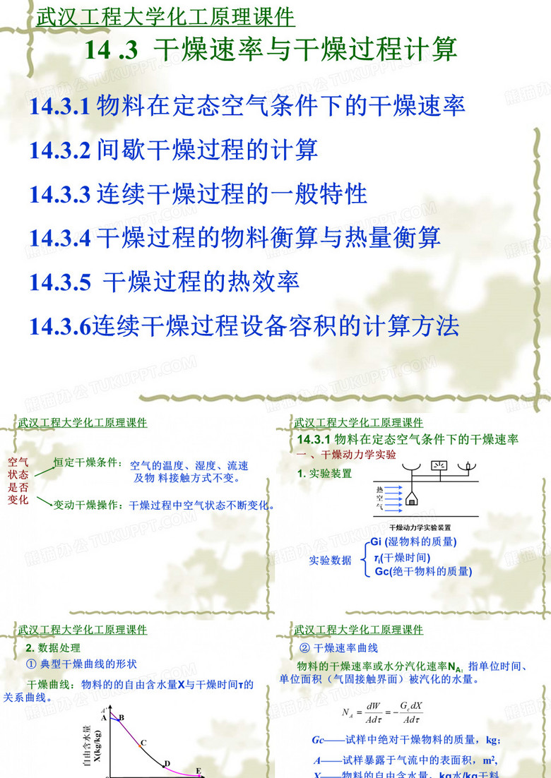 干燥速率与干燥过程计算