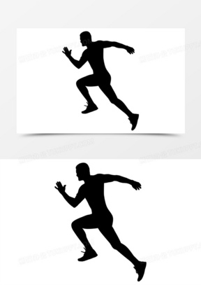 元素150跑步锻炼剪影元素150人物剪影素描手绘运动小人 跑步的小人321
