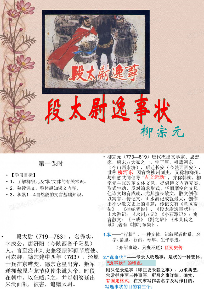 16 段太尉逸事状