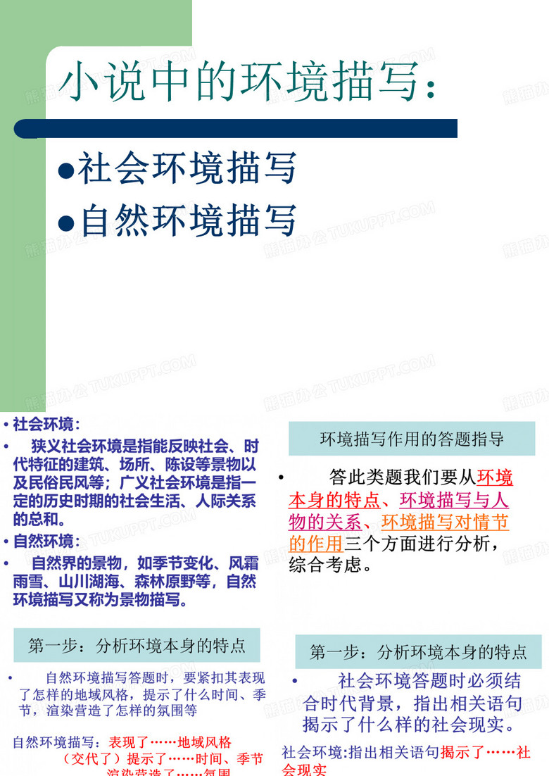 小说环境描写作用