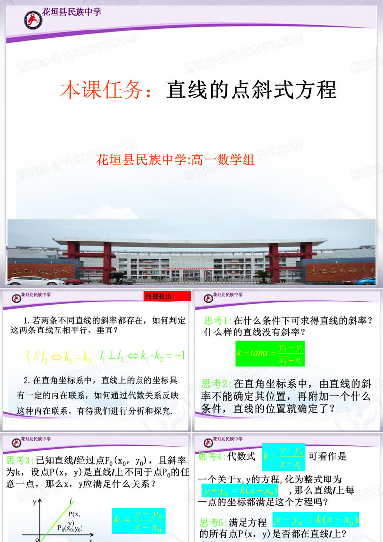直线的点斜式方程